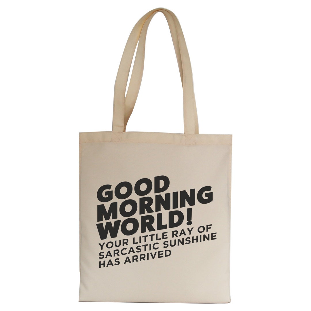 Good Morning World Funny Tote Bag Canvas Shopping - Etsy