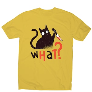 Murder cat funny scary t-shirt men&#39;s