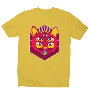Psychedelic cat - illustration men&#39;s t-shirt