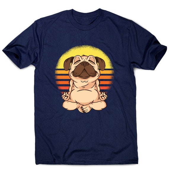 Yoga pug funny dog men's t-shirt | Etsy