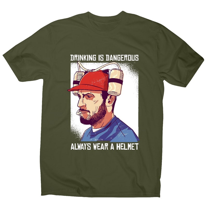 Funny Beer Helmet Men's Tshirt Etsy UK