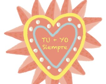 Tú y Yo Siempre / You + Me Forever Greeting Card | Heart Love Card