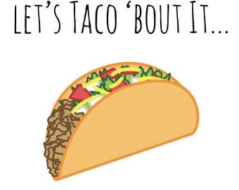 Let’s Taco ’Bout It Greeting Card | Taco Card | Just Because Card