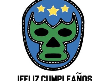 Feliz Cumpleaños Campeón Greeting Card | Spanish Birthday Card | Luchador Mask Design