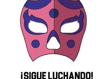 Sigue Luchando Greeting Card | Encouragement Card | Female Luchador Illustration