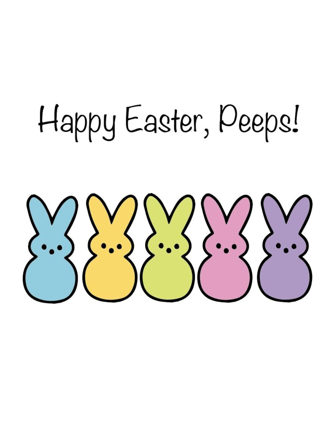 Happy Easter, Peeps! Greeting Card | Bunny & Chick Peeps | Funny Easter ...