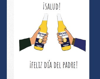 Feliz Día del Padre Greeting Card | Father’s Day Card | Salud / Cheers Beer Card