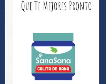 Que Te Mejores Pronto Greeting Card | Spanish Get Well Card | Folk Remedy Design