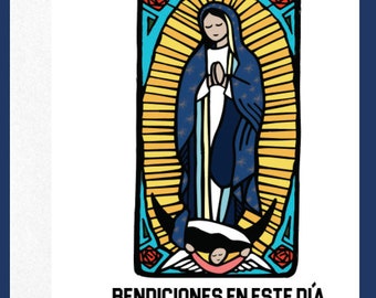 Bendiciones En Este Día Greeting Card | Spanish Blessings Card | Faith Encouragement Card