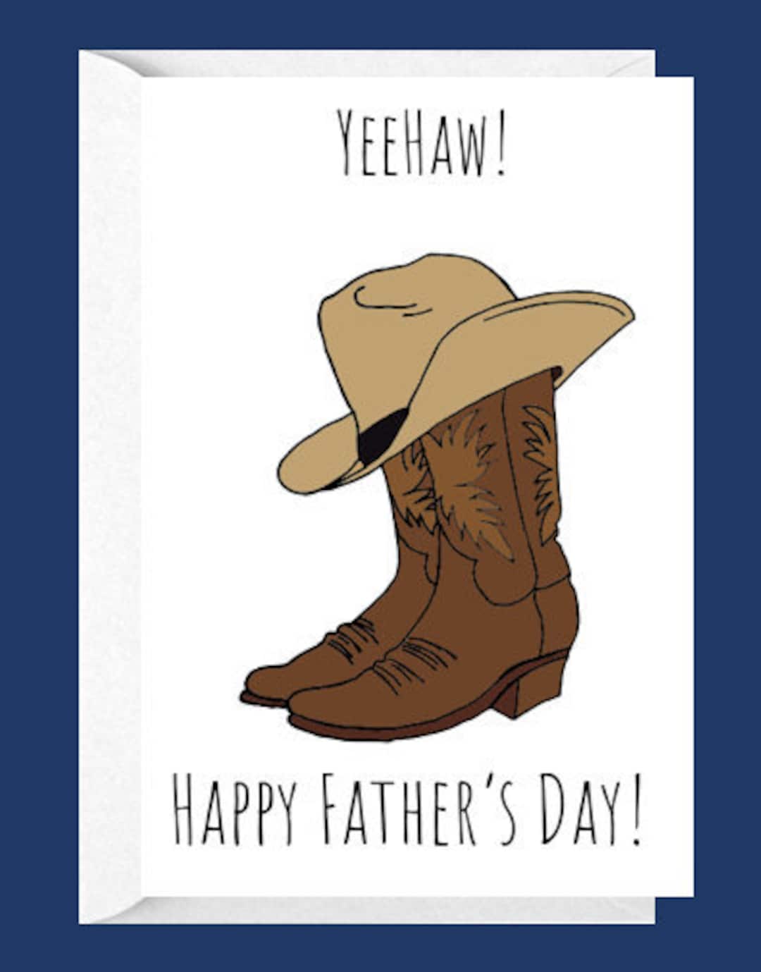 Happy Father's Day (cowboy Boots & Hat) (english) - Etsy