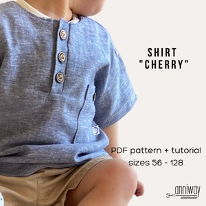 Shirt "Cherry", sz. 56-128, PDF pattern + sewing instructions, eBook, beamer file with layers