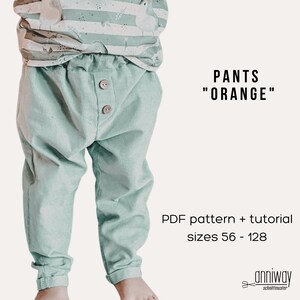 Pants &quot;Orange&quot;, sz. 56-128, PDF pattern + sewing instructions, eBook, beamer file with layers