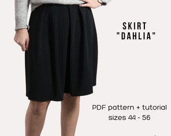 Skirt pattern "Dahlia", sz 44-56, PDF Pattern + instruction, women sewing pattern, digital pattern,patterns & how to