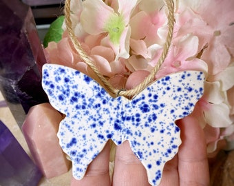 Blue speckled ornament 7