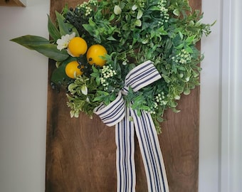 Mini Lemon Blueberry Wreath: Eucalyptus Kitchen Candlering