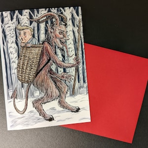 Zestaw 5 kart świątecznych Krampus