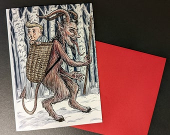 Set of 5 Krampus Holiday Cards