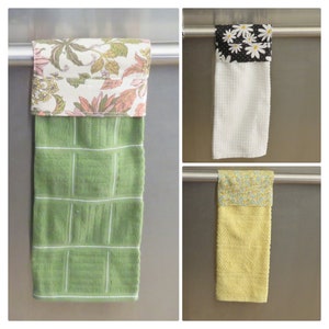 Kitchen Hanging Towel, Dish towel, Tea Towel, Wraps around oven handle, Decorative Tea Towel, no slip - Florals