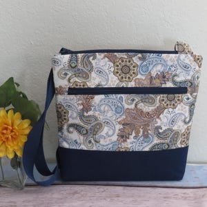 Paisley Print Crossbody Bag: Handmade Cotton Shoulder Purse