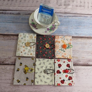 Tea Bag Wallet pouch, Teabag Case, Tea Bag Holder, Travel Tea Holder, Purse Tea Bag Organizer ~ Gift for her