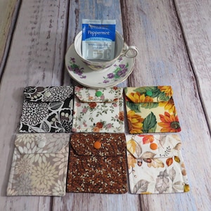 Tea Bag Pouch, Tea Bag Wallet, Teabag Case, Tea Bag Holder, Travel Tea Holder, Purse Tea Bag Organizer ~ Gift for her