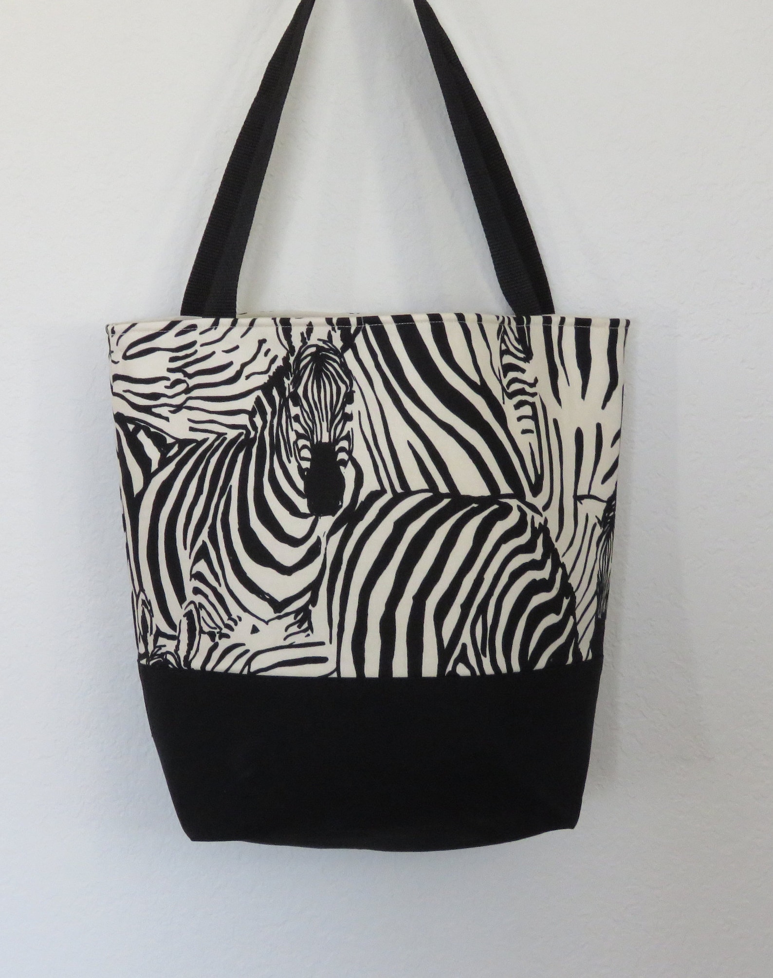 Zebra Tote Bag purse Animal print handmade Beautiful gift Etsy