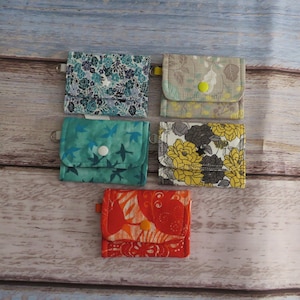Card Wallet for Credit Cards or Business Cards, Mini Wallet, Floral Prints - Great Gift or stocking stuffer