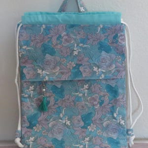 Disney Drawstring Backpack, Aladdin Jasmine Print, fully lined w/ zipper pocket, Adults & Kids in 2 Sizes