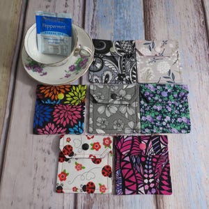 Tea Bag Pouch, Tea Bag Wallet, Teabag Case, Tea Bag Holder, Travel Tea Holder, Purse Tea Bag Organizer ~ Gift for her