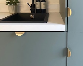 Brass Lip Pull Cabinet Handle ,Curved Drawer Pulls,Invisible Cupboard Handles, Brass Kitchen Knobs,Bevel Sheet Pull,Modern Simple Pull,