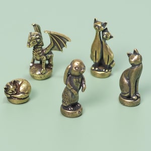 Magnetic Brass Hinge Topper | Cute Home Accent | New Home Gift | Door Hinge Art | Decorative Door Hinge | Cat Kitten Bunny Dragon