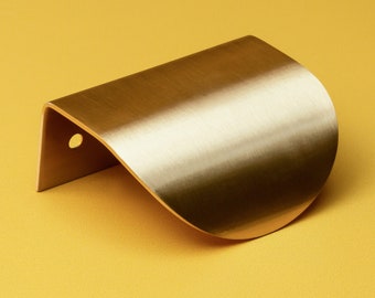 Lip Pull Cabinet Knobs,Curved Drawer Pulls,Invisible Cupboard Handles, Brass Kitchen Knobs,Bevel Sheet Pull,Modern Simple Pull,