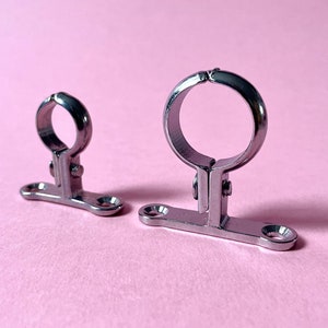 Solid brass chrome pipe mount fixing bracket | steam punk | industrial | copper 1/2" 15mm 3/4" 22mm