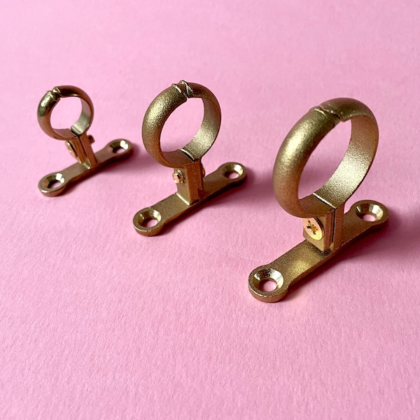 Outdoor Shower Brass Pipe Brackets Hardware - Exposed Copper Pipe Hangers 1/2" 3/4" 1" USA Australia Industrial Modern Copper Shower Holders