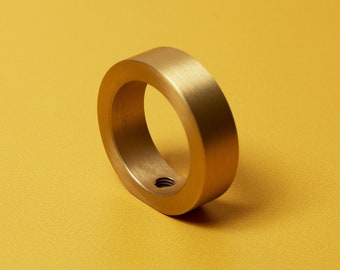 Solid Brass Cabinet Ring Pull: Minimalist Drawer Handle