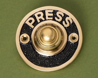 Solid Brass Wired Doorbell: Edwardian Steampunk Style