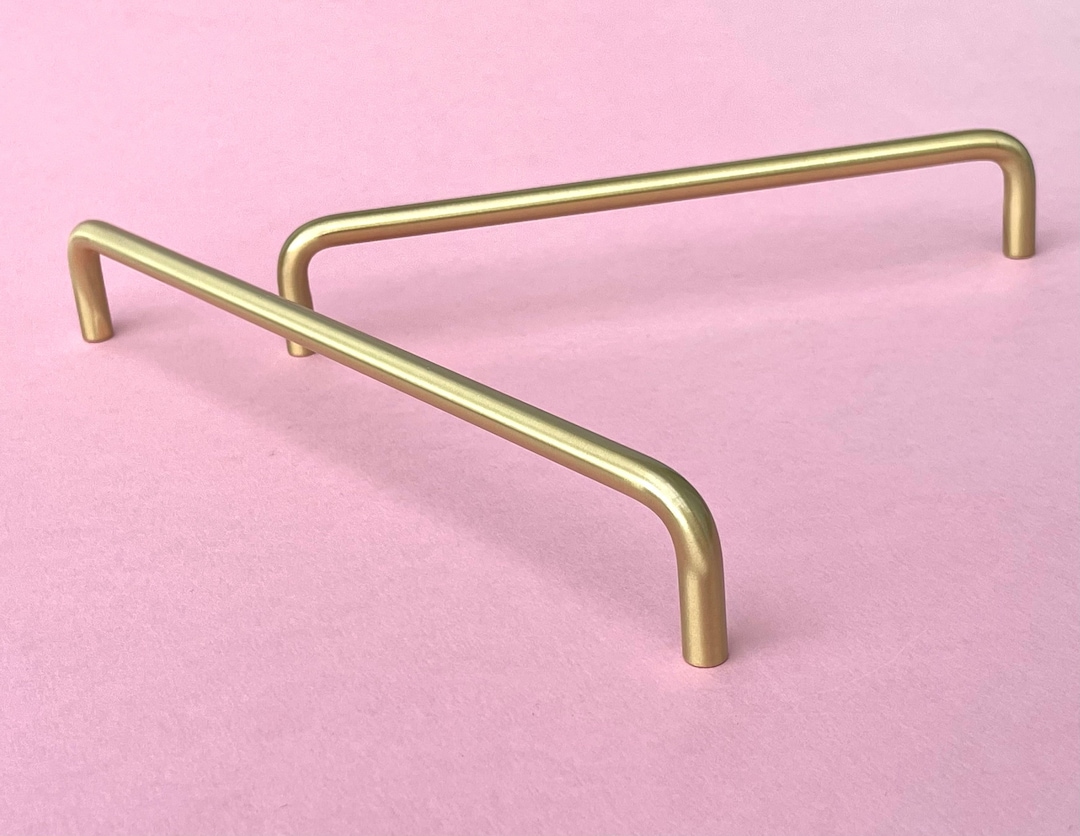 PREMIUM Solid Brass Kitchen Handles Satin Gold Kitchen Etsy