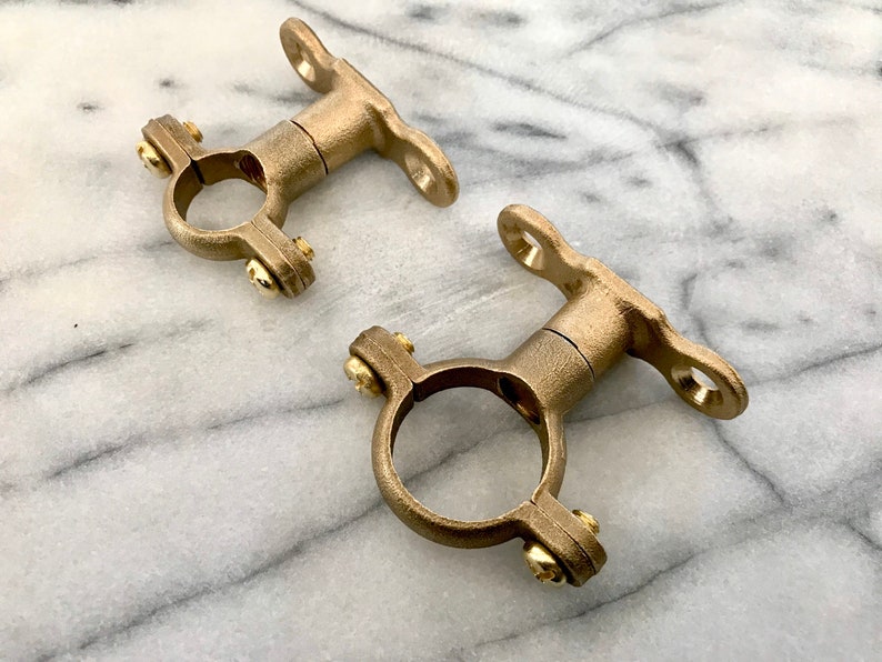 Solid Brass Pipe Mount Fixing Bracket Steam Punk Etsy