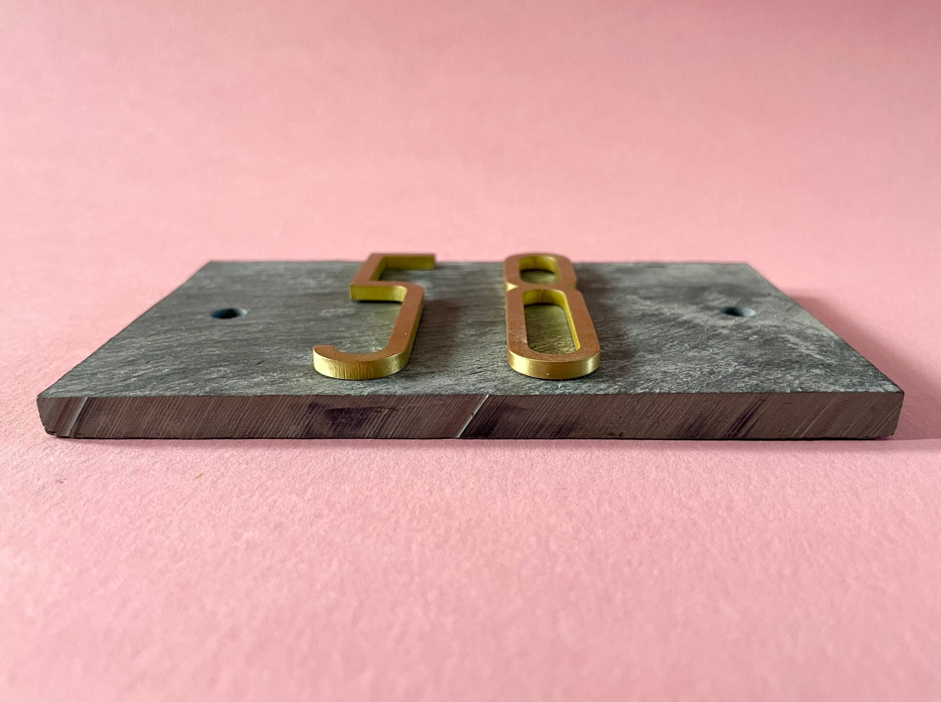 Solid Brass and Slate House Sign House Numbers Minimalist Etsy UK