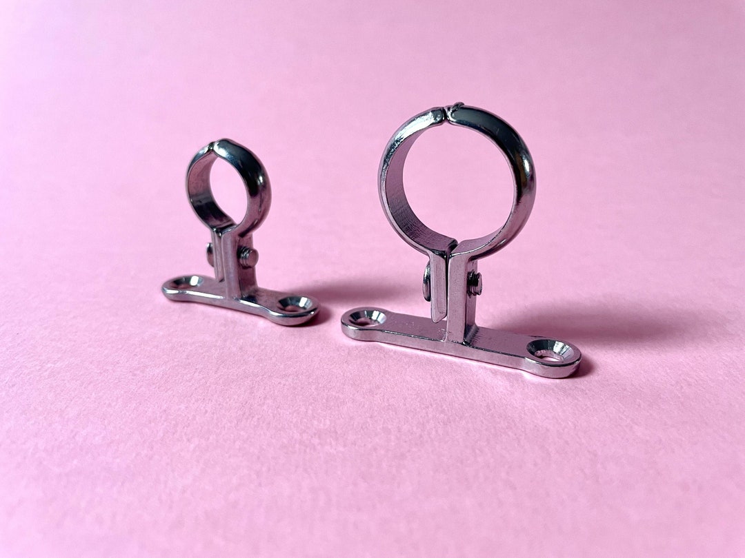 Solid Brass Chrome Pipe Mount Fixing Bracket Steam Punk Industrial