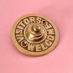 Visitors Solid Brass Wired Doorbell | Steampunk Door Bell | Edwardian Victorian Style Door Hardware | Vintage Farmhouse Rustic Metal Fixing