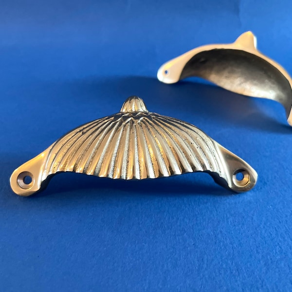 Curved Brass Lip Pull Etsy