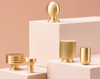Brushed Brass Cabinet Knobs: Scandinavian Style Furniture Hardware