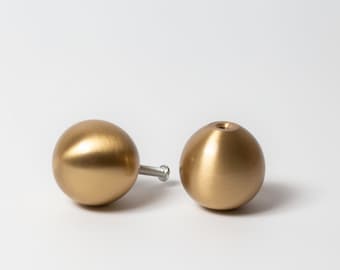 Solid Brass Cabinet Knob: Round Gold Copper Drawer Pull (32mm)