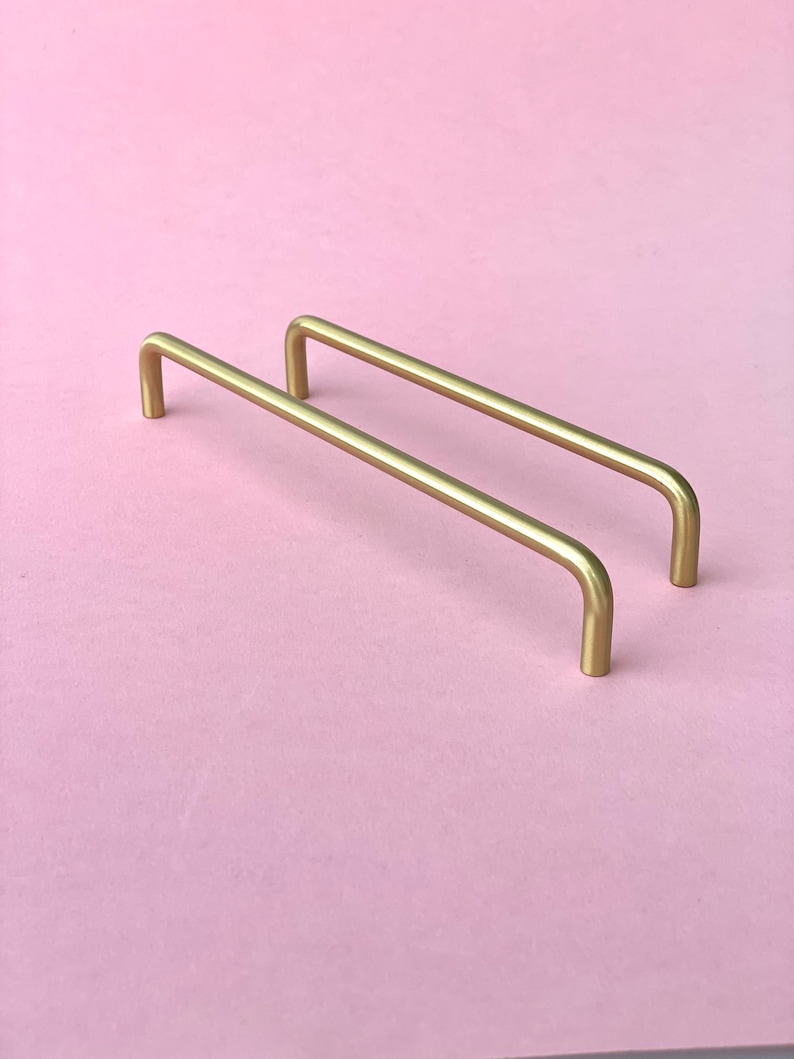 PREMIUM Solid Brass Kitchen Handles Satin Gold Kitchen Etsy