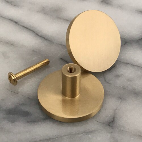 Large 32mm Solid Brass Knobs Kitchen Knobs Etsy