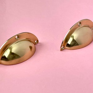 Solid Brass Cabinet Cup Lip Pull | Kitchen Cabinet handles| Replacement Drawer Handle| Brass kitchen | Copper Drawer Pulls