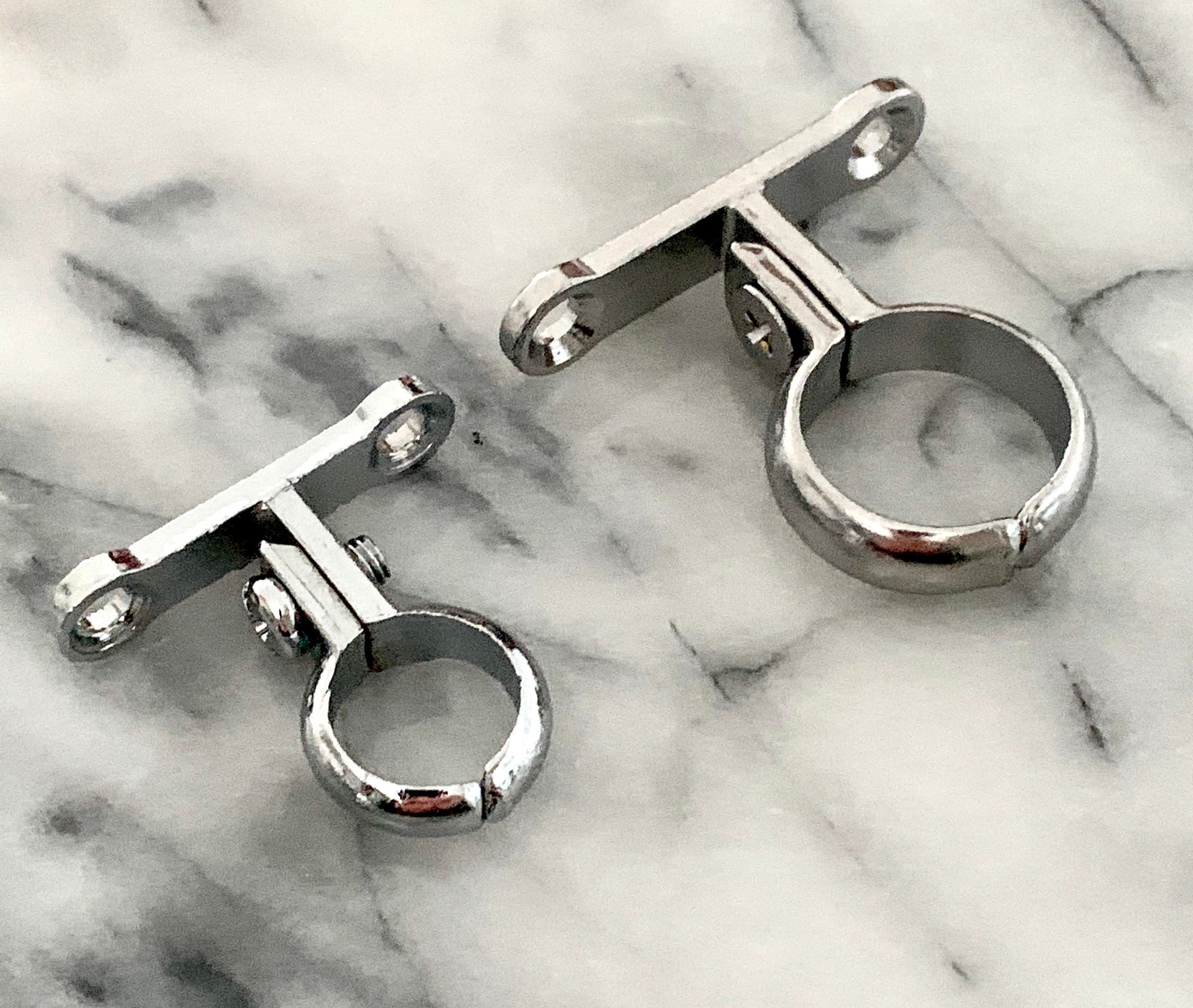 Solid Brass Chrome Pipe Mount Fixing Bracket Steam Punk Etsy