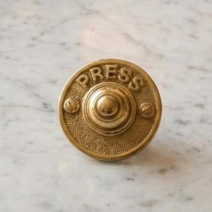 Dörrklocka i mässing | Tryck på dörrklockan | Mässingsströmbrytare i viktoriansk edwardiansk stil bild 8