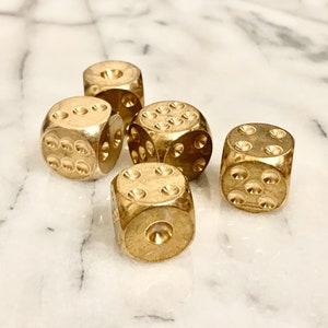 Solid Brass Dice Set | Steampunk | Fathers Gift | Husband | Copper Gold Gambling | Totem